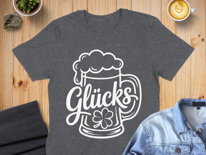 Glücks Beer Mug with Clover Design Shirt