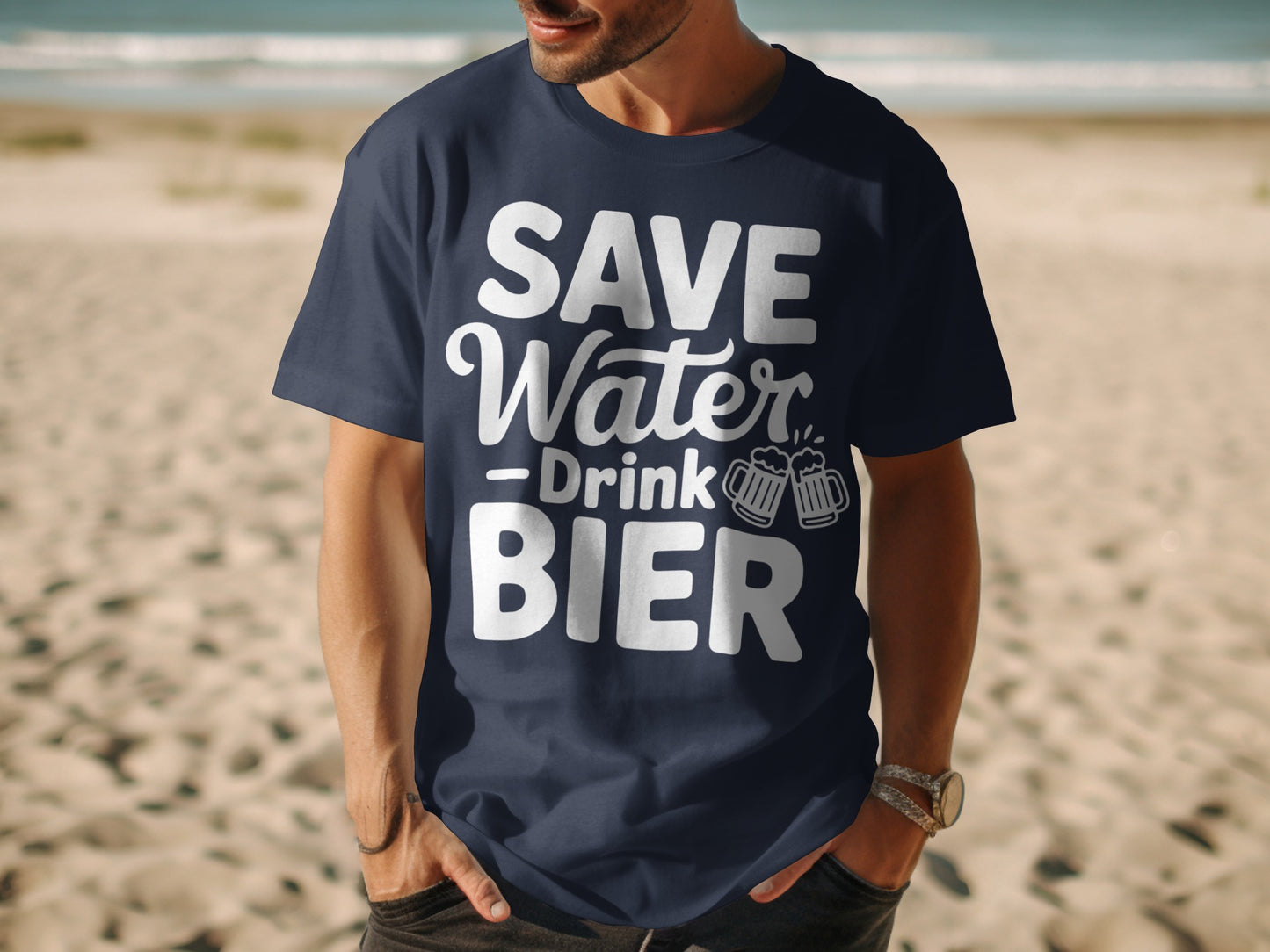 Save Water Drink Bier Graphic Tee Shirt