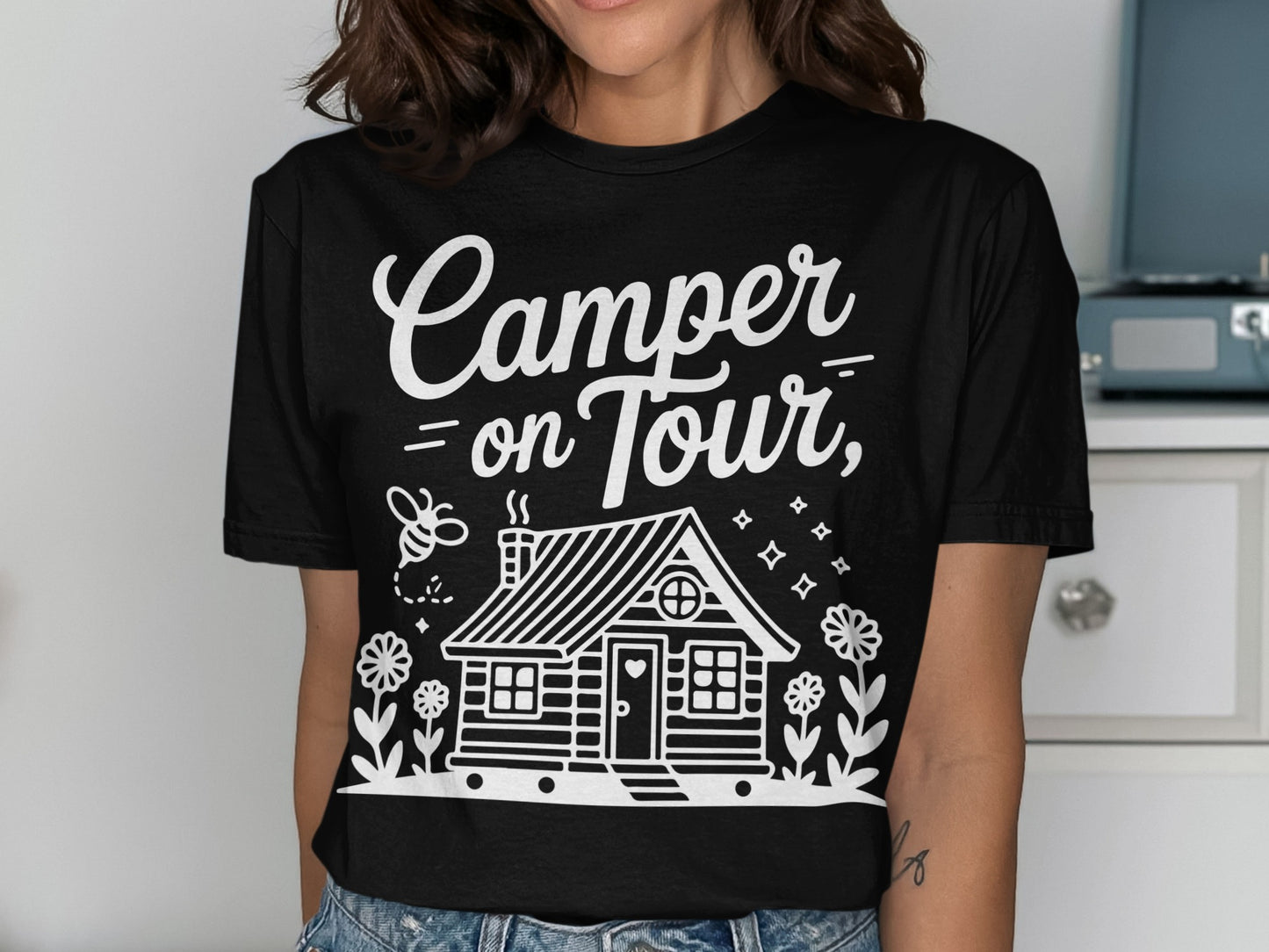Camper on Tour Graphic Tee for Outdoor Enthusiasts