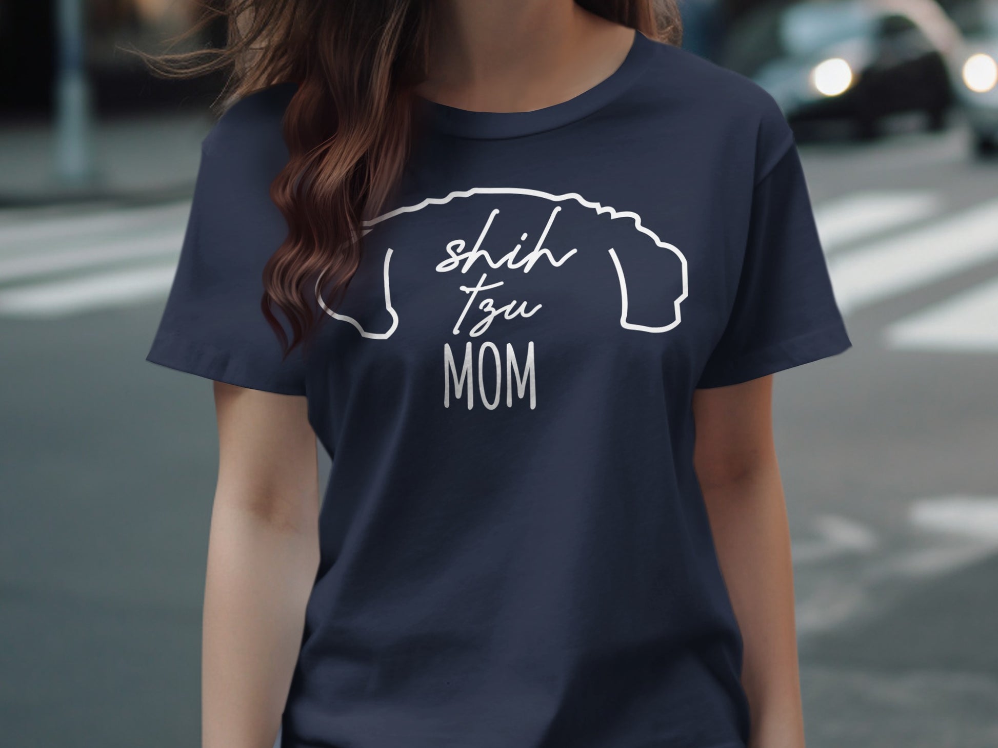 Shih Tzu Mom Graphic Shirt for Dog Lovers Casual Tee