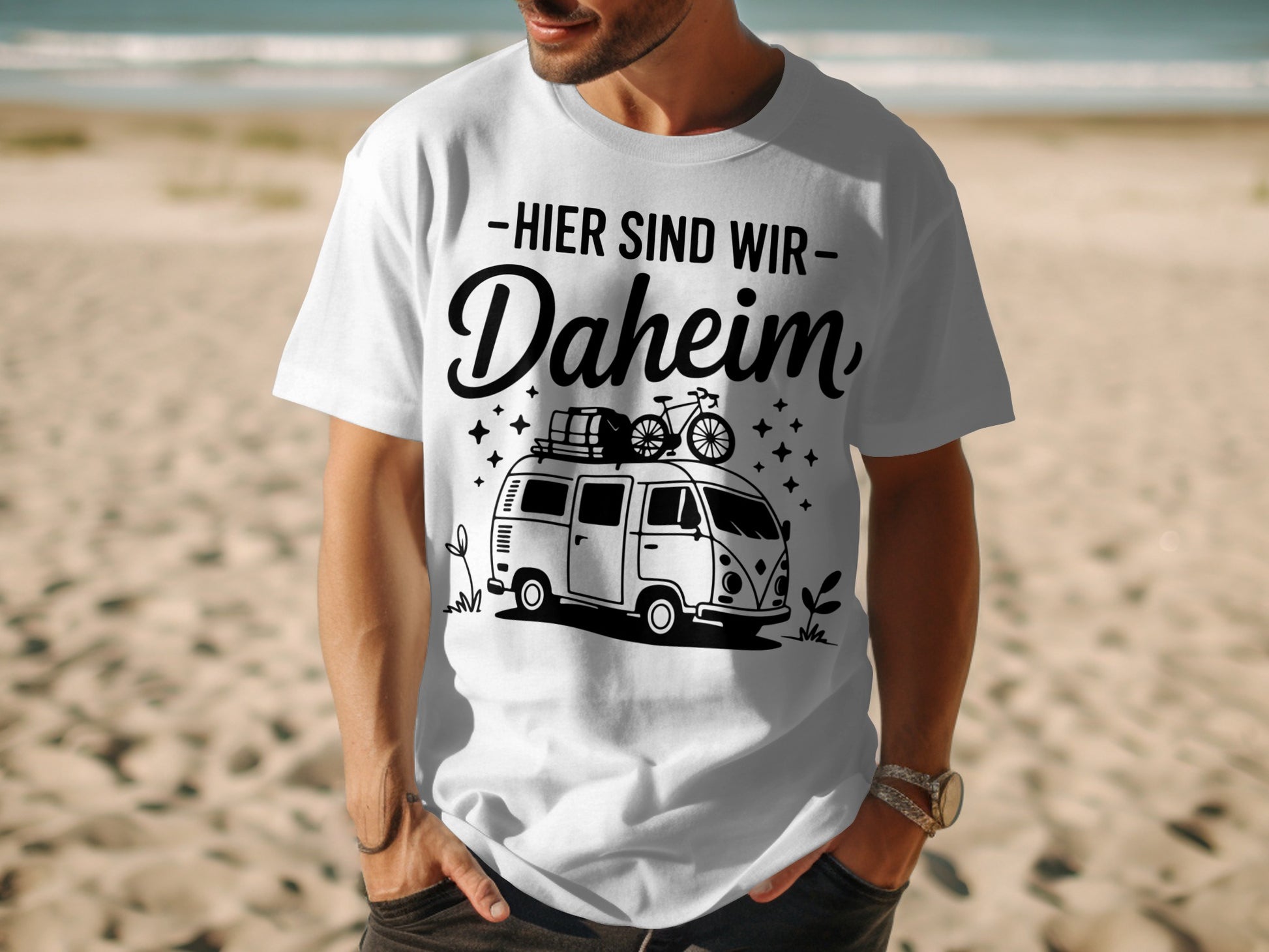 Hier Sind Wir Daheim Graphic Tee for Men