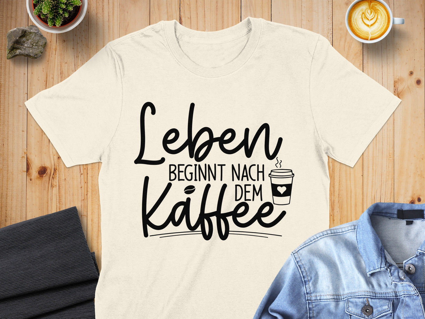 Leben beginnt nach dem Kaffee t-shirt