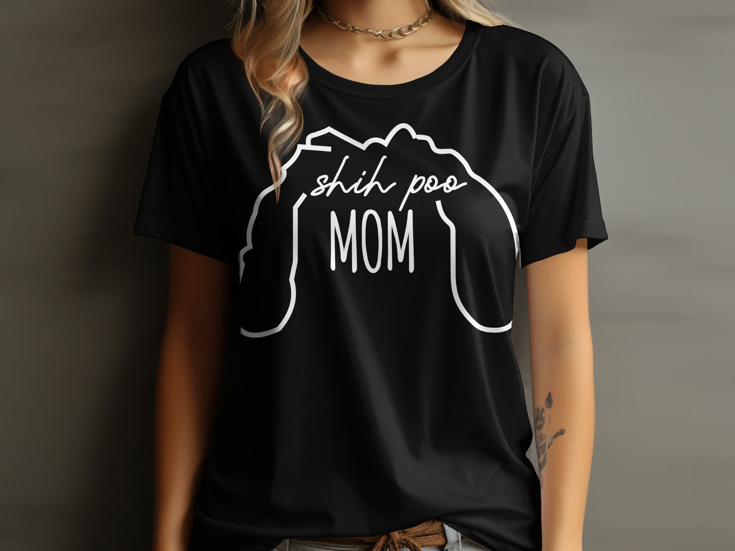 Shih Poo Mom T-shirt for Pet Lovers and Dog Owners