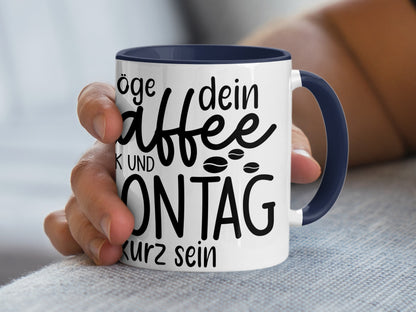 Enjoy Coffee Monday Mug With Stylish German Script