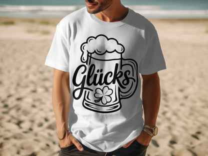 Glücks Beer Mug with Four Leaf Clover T-Shirt