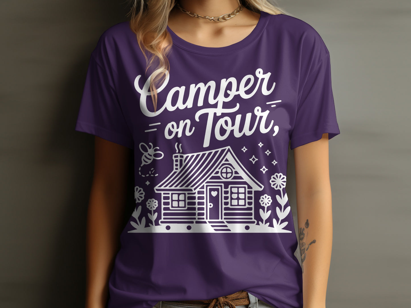 Stylish Camper on Tour Tee with Graphic Design