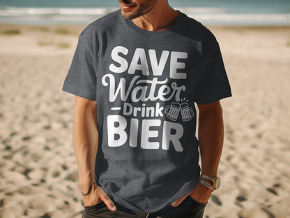 Save Water Drink Bier Graphic Print Shirt