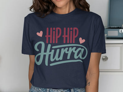 Hip Hip Hurra Graphic Tee Shirt for Fashionable Wear