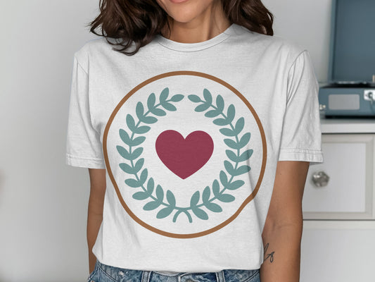 Heart and Laurel Circle Graphic Art Tee