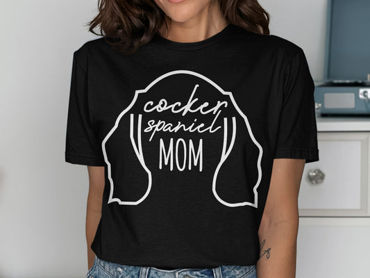 Cocker Spaniel Mom Graphic Printed T-Shirt