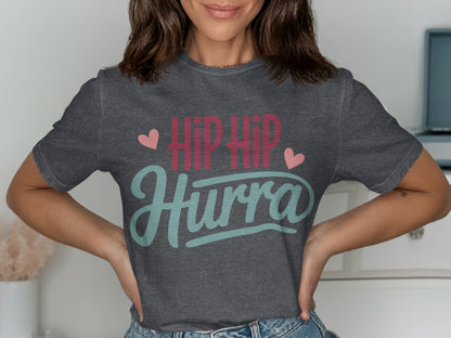 Hip Hip Hurra Typography Graphic T-Shirt