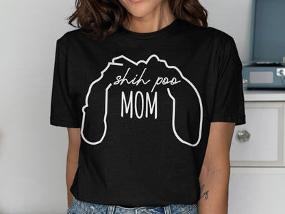 Shih Poo Mom Graphic Tee for Dog Lovers