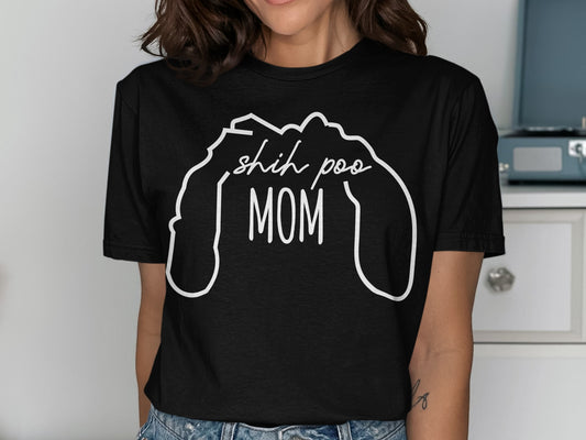 Shih Poo Mom Graphic Tee for Dog Lovers