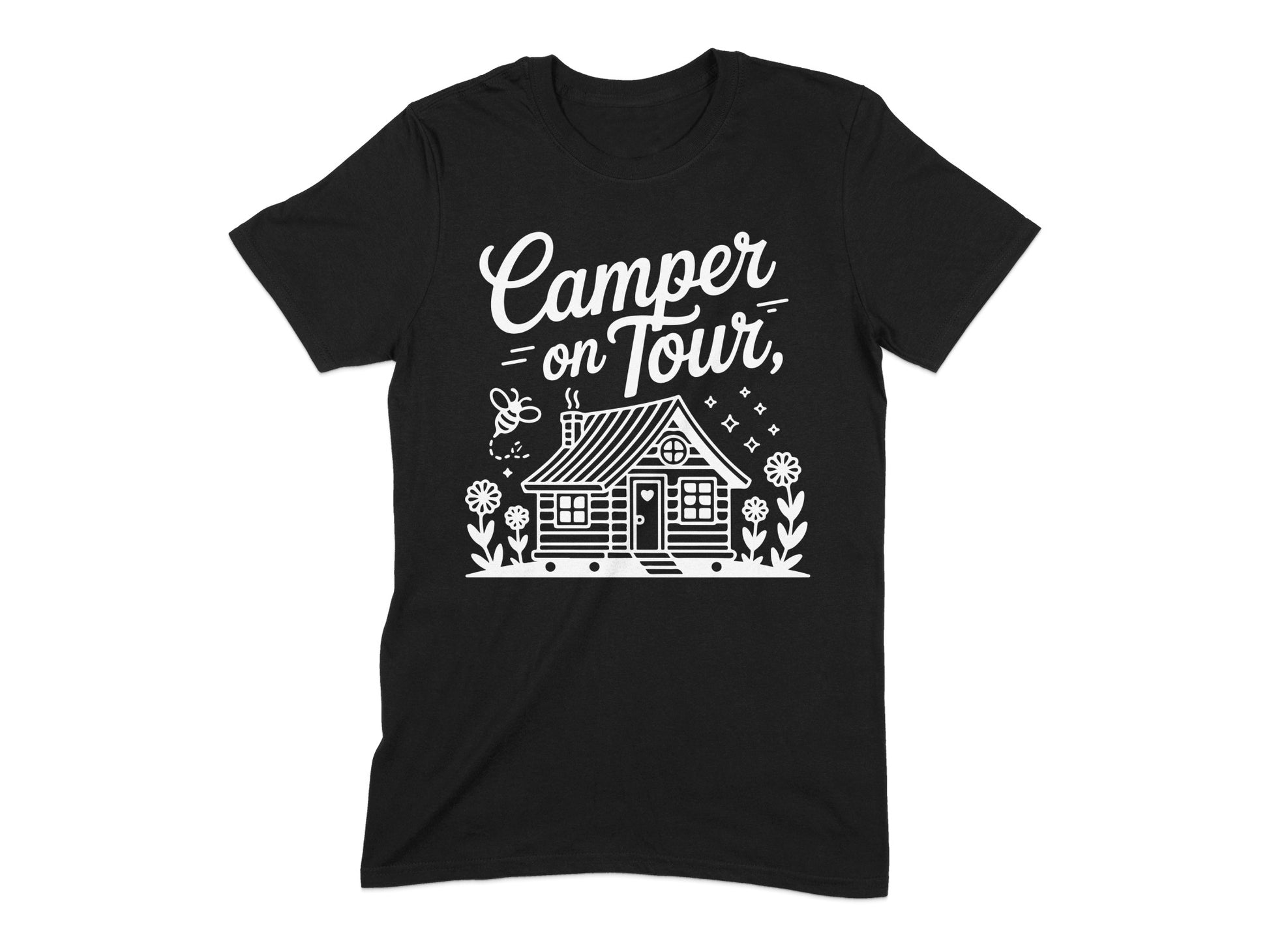 Camper on Tour Cabin Graphic T-shirt