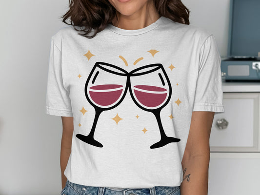 Cheers Wine Glasses Graphic T-shirt product