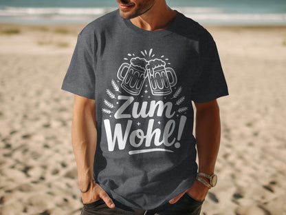 Zum Wohl Graphic Tee with Beer Mug Design