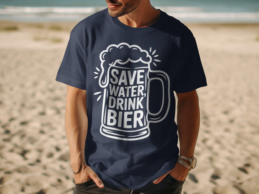 Save Water Drink Bier Graphic Tee Shirt