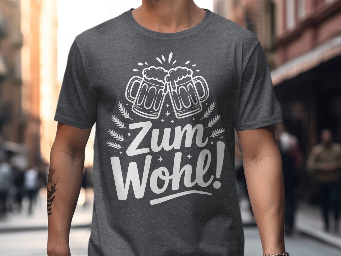 Zum Wohl Graphic T-Shirt with Cheers Design
