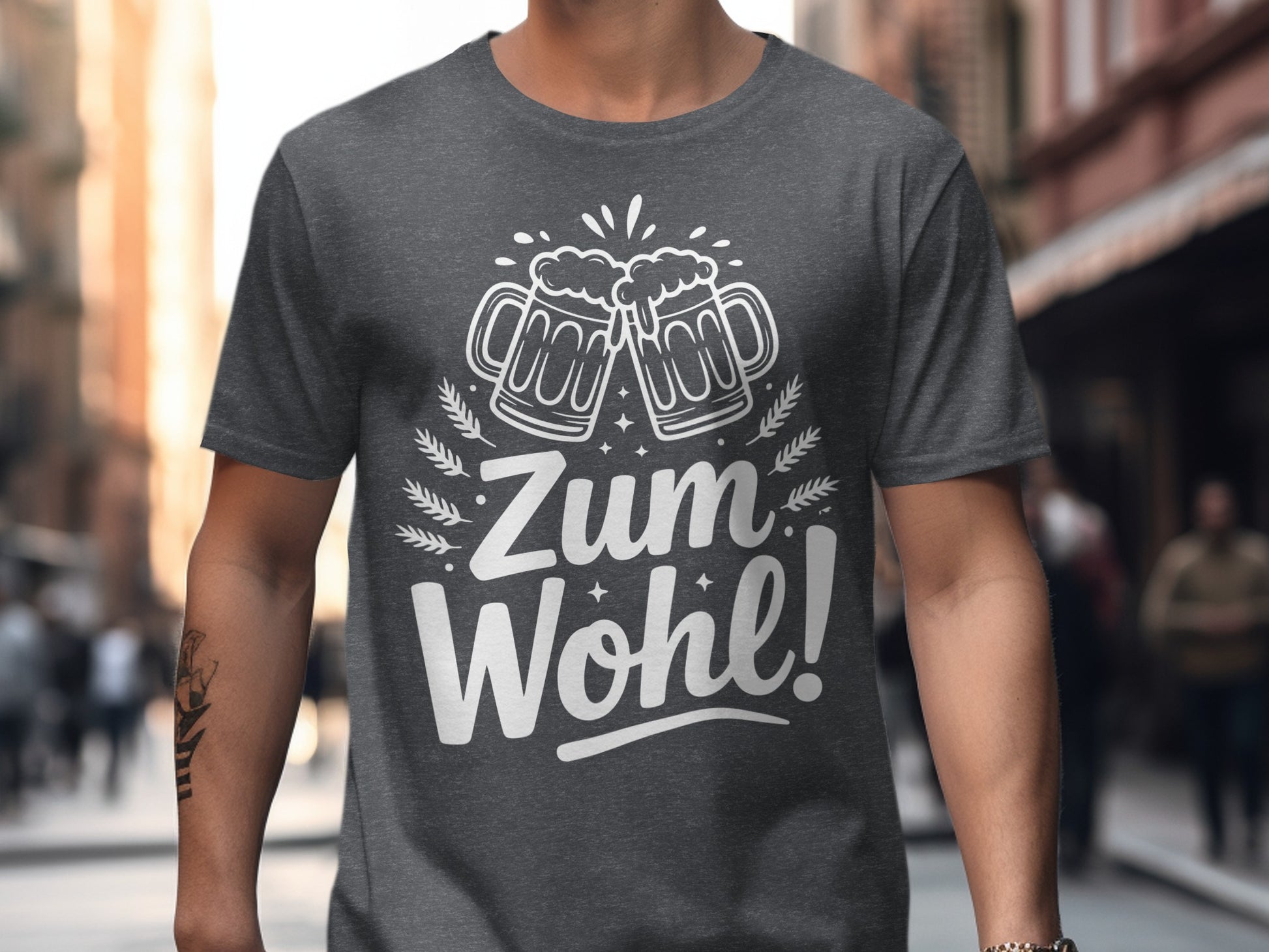 Zum Wohl Graphic T-Shirt with Cheers Design