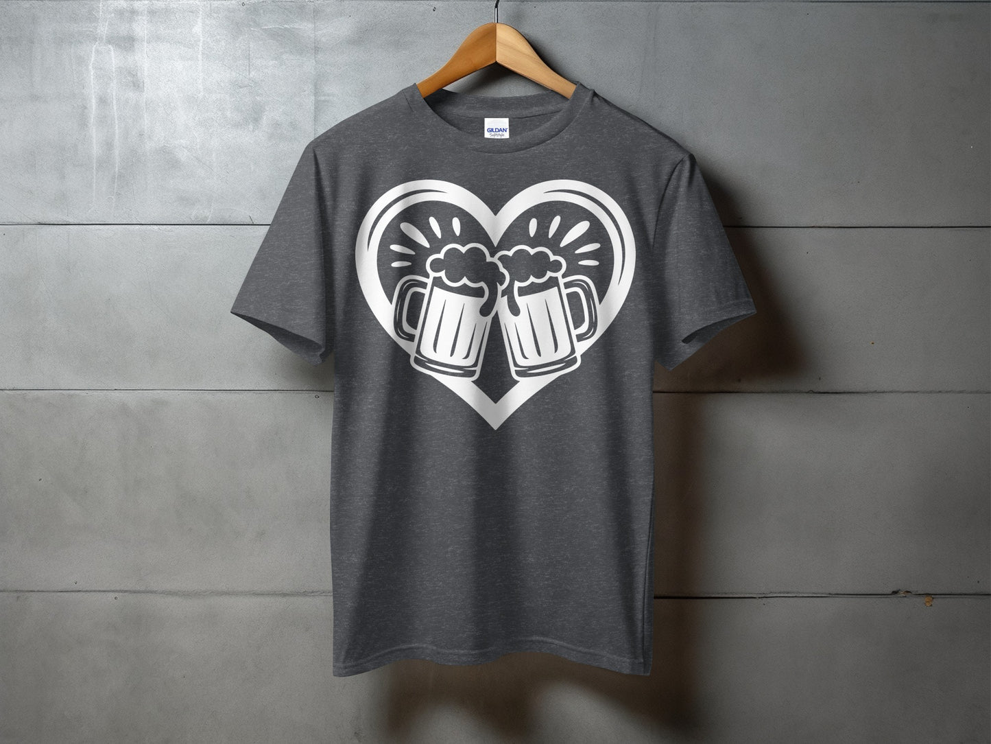 Beer Mug Heart Design Graphic T-Shirt