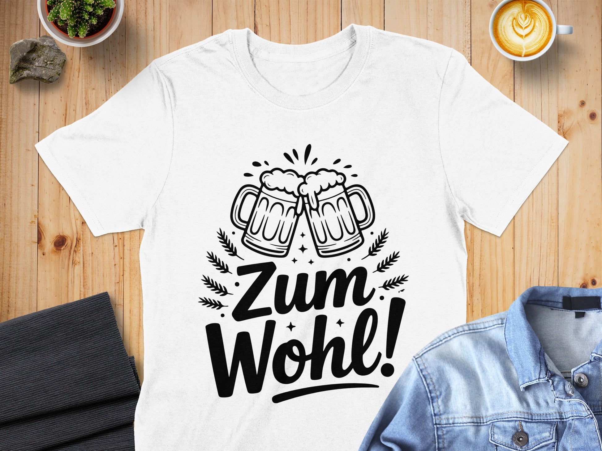 Zum Wohl Cheers Graphic Design T-shirt for Fun Occasions