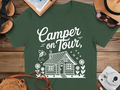 Camper on Tour Graphic Tee for Outdoor Enthusiasts