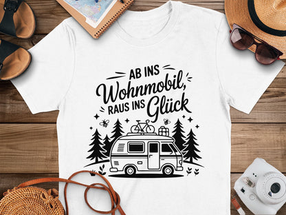 Ab ins Wohnmobil Raus ins Glück Camping Shirt