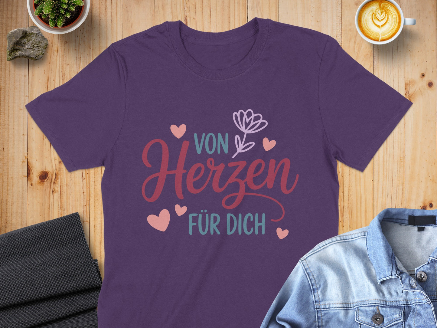 Von Herzen Für Dich Lettering Heart Graphic Tee