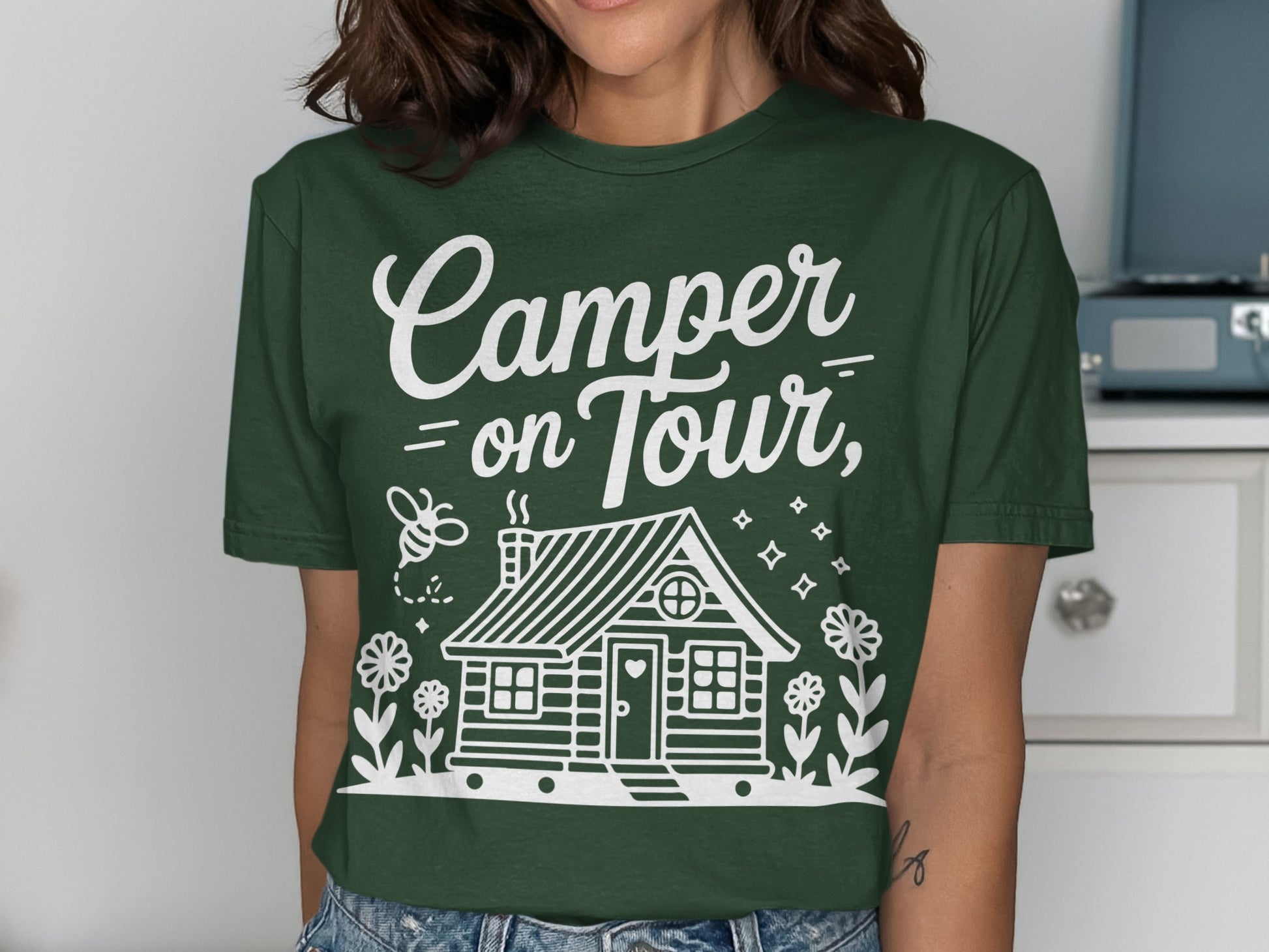 Camper on Tour Cabin Adventure Graphic Shirt