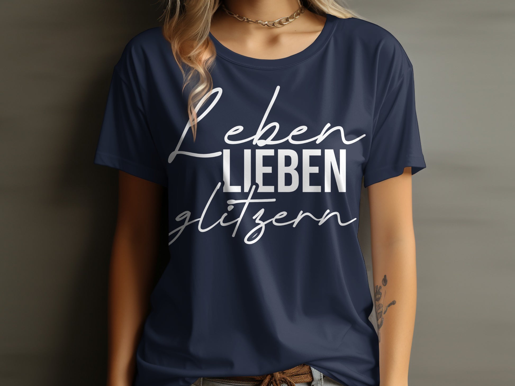 Leben Lieben Glitzern Casual Fashion Shirt product