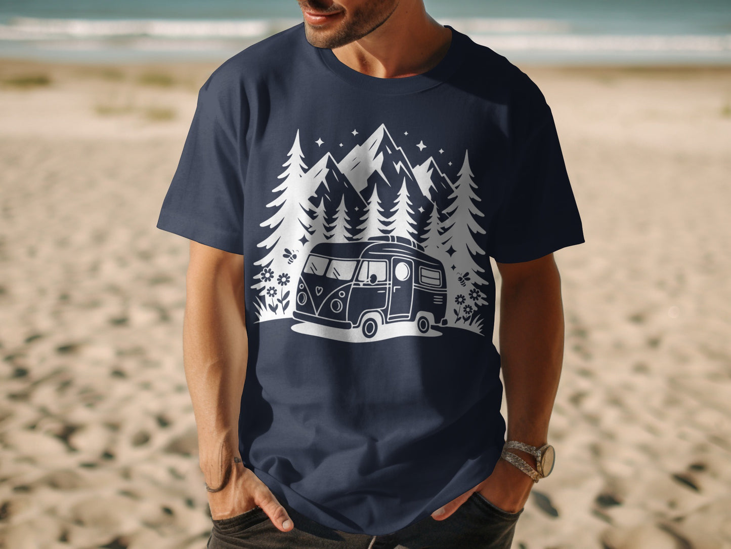 Mountain Van Adventure Graphic T-Shirt for Outdoor Enthusiasts