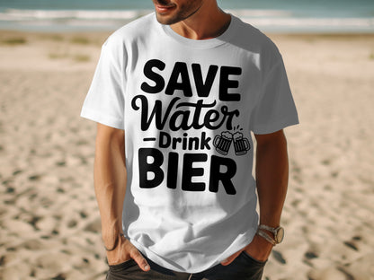 Save Water Drink Bier Graphic Tee Shirt