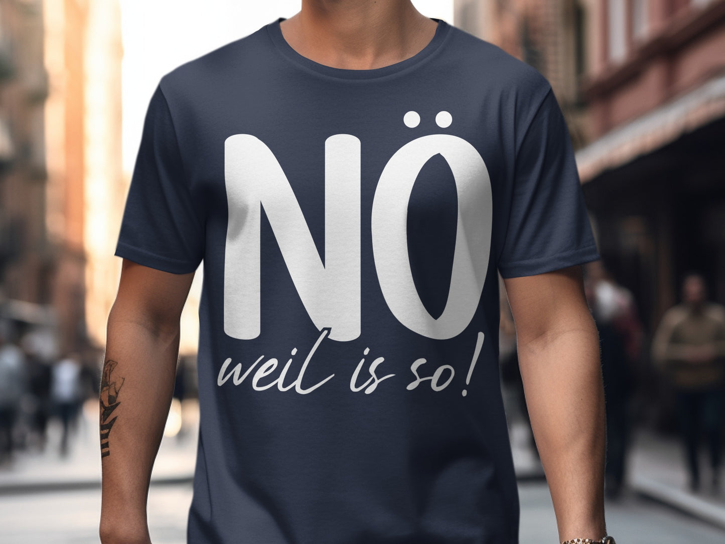 NO weil is so design on men's fashion shirt