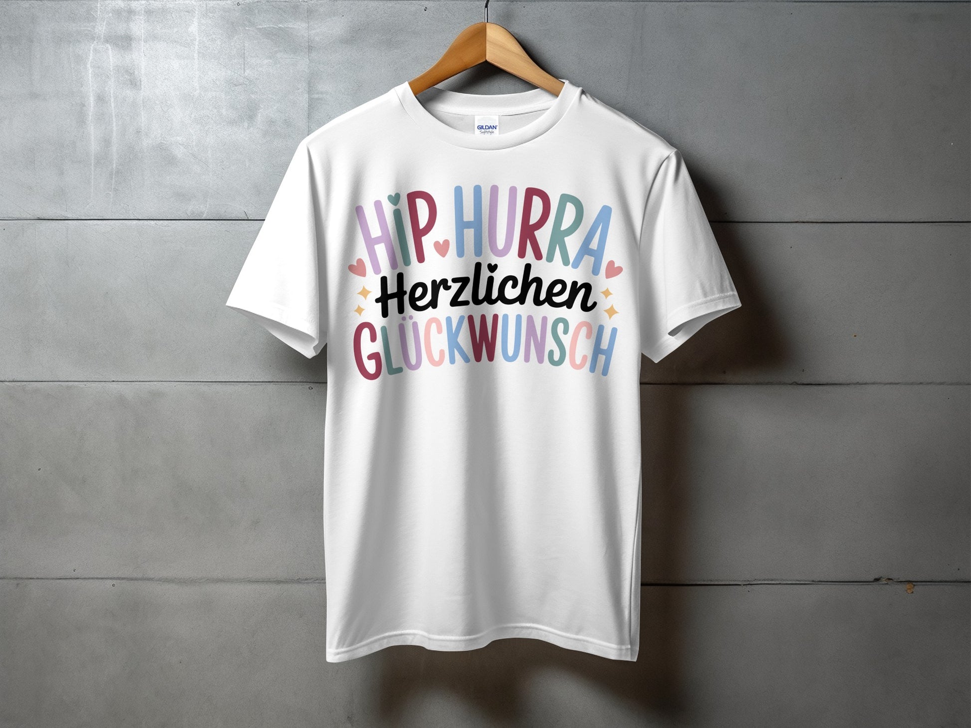 HIP HURRA Herzlichen Glückwunsch T-shirt