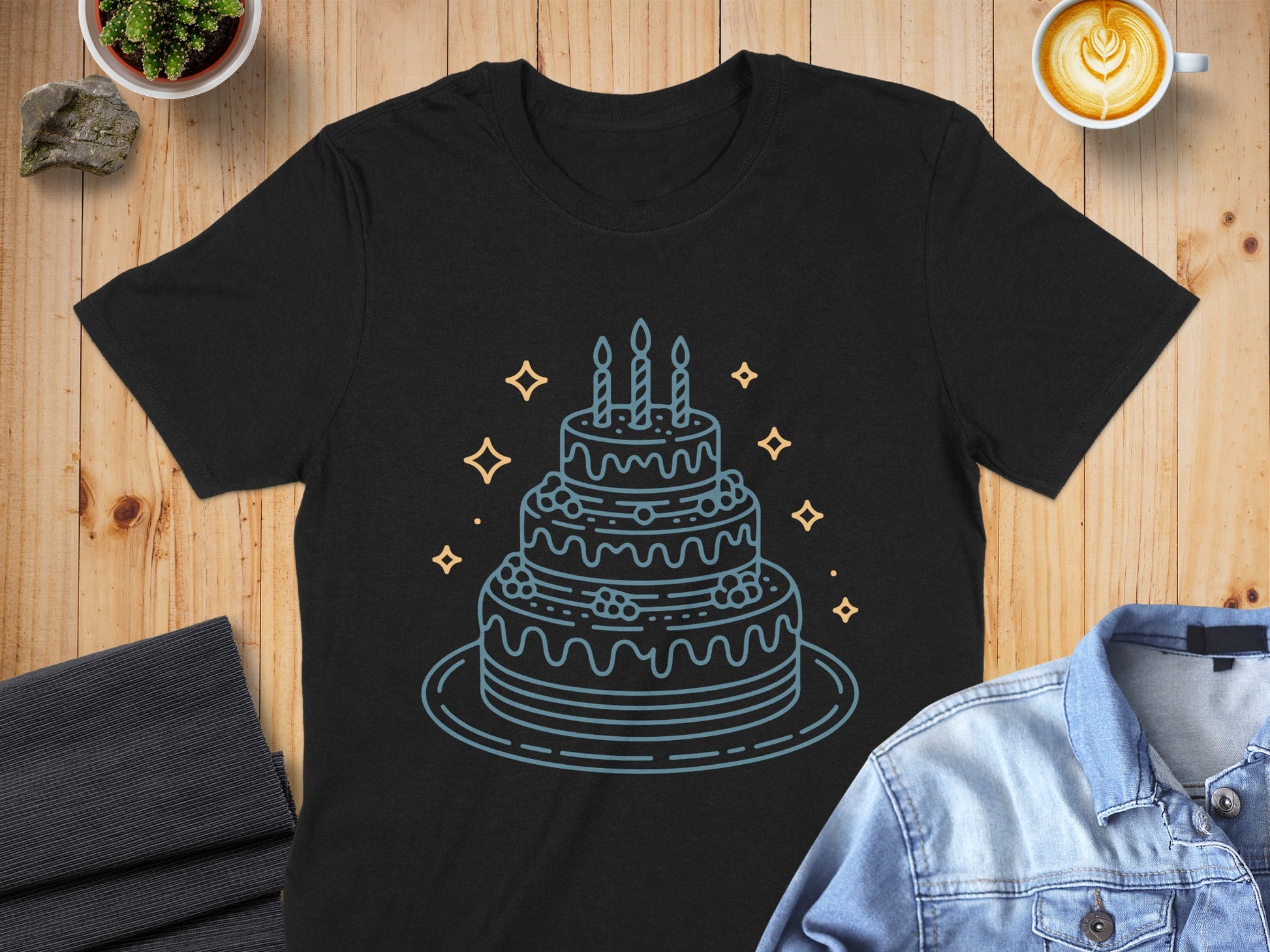 Birthday Cake Graphic Printed Casual T-shirt Product