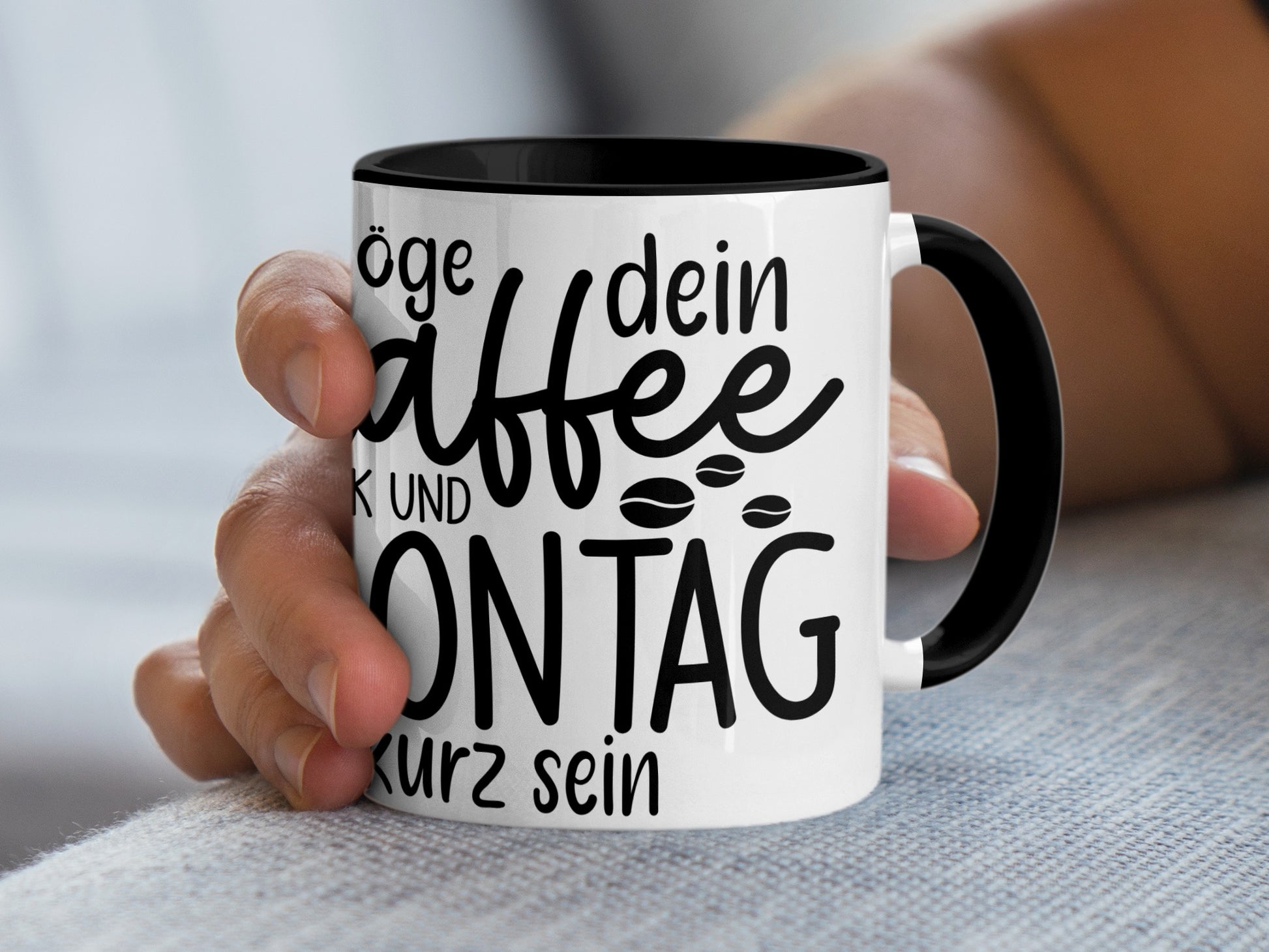 Lässiger Kaffeetasse mit inspirierenden Sprüchen