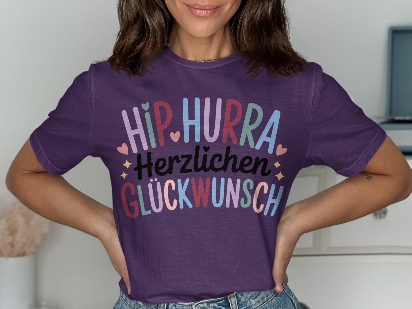 Colorful Hip Hurra Herzlichen Glückwunsch Shirt