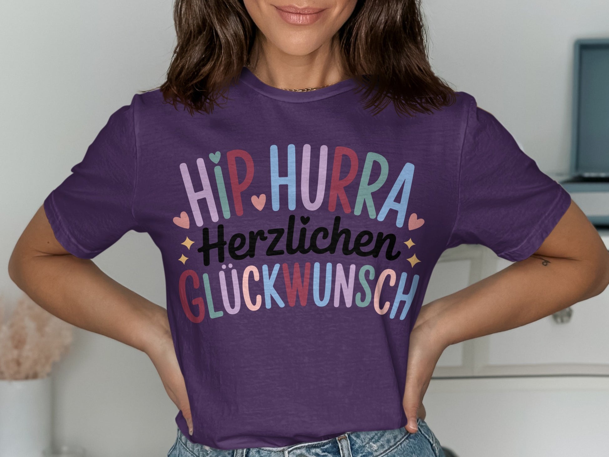 Colorful Hip Hurra Herzlichen Glückwunsch Shirt