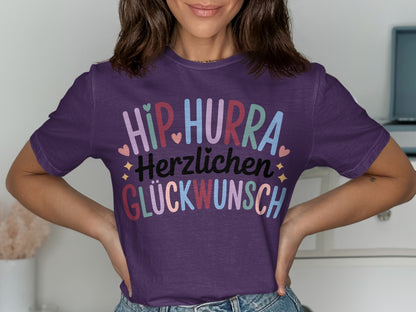 Colorful Hip Hurra Herzlichen Glückwunsch Shirt
