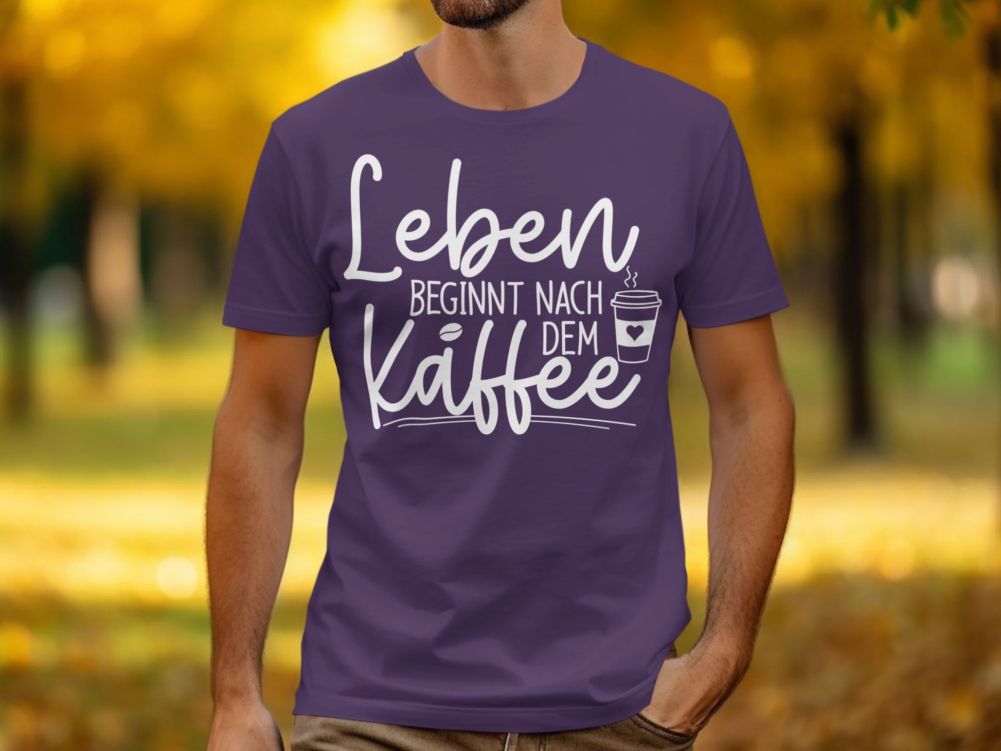 Leben beginnt nach dem Kaffee t-shirt