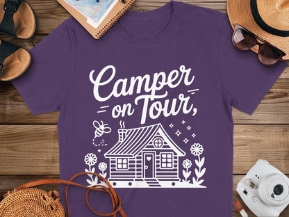 Camper on Tour Singletop Style Purple Apparel