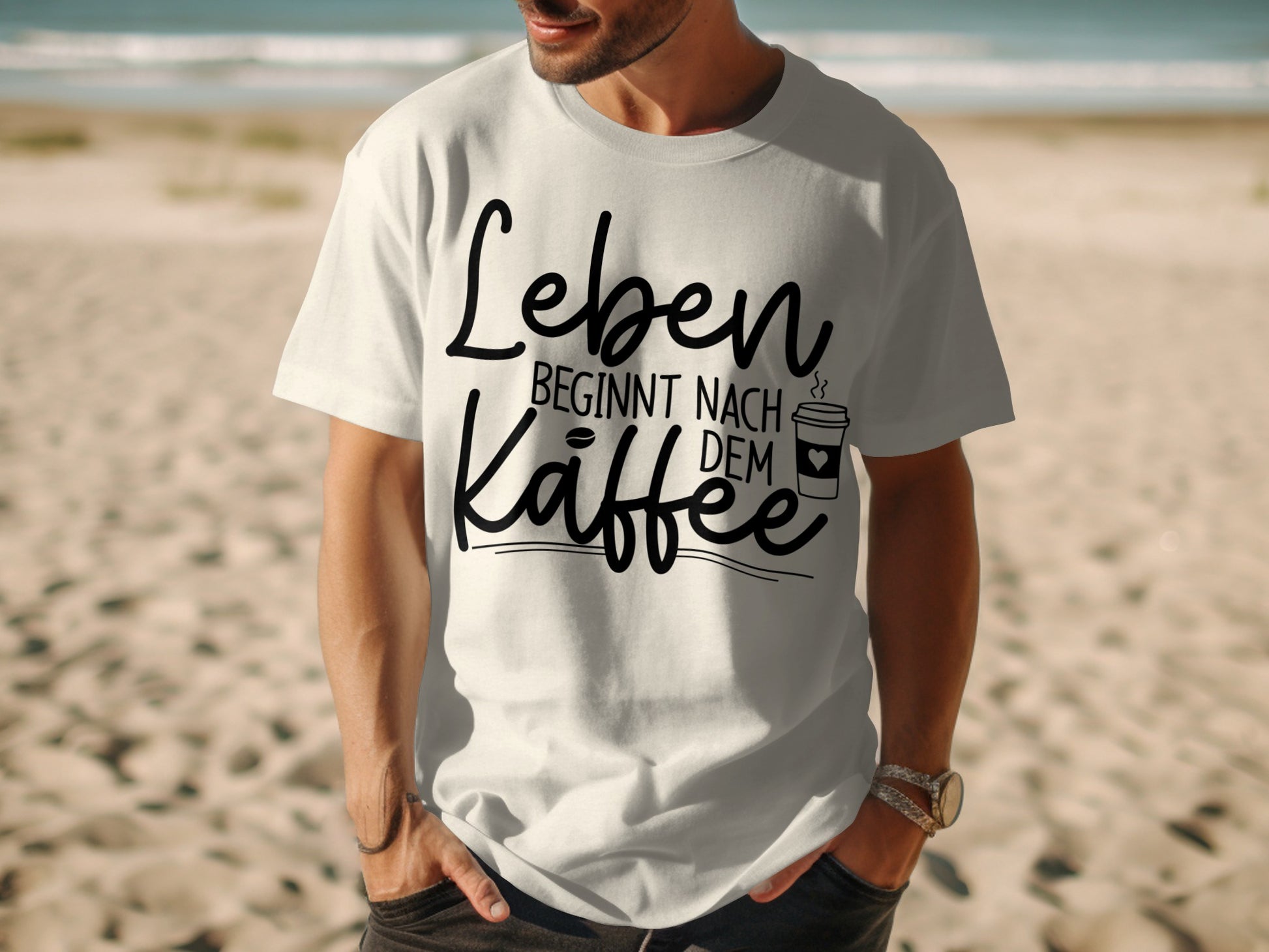 Leben beginnt nach dem Kaffee t-shirt product