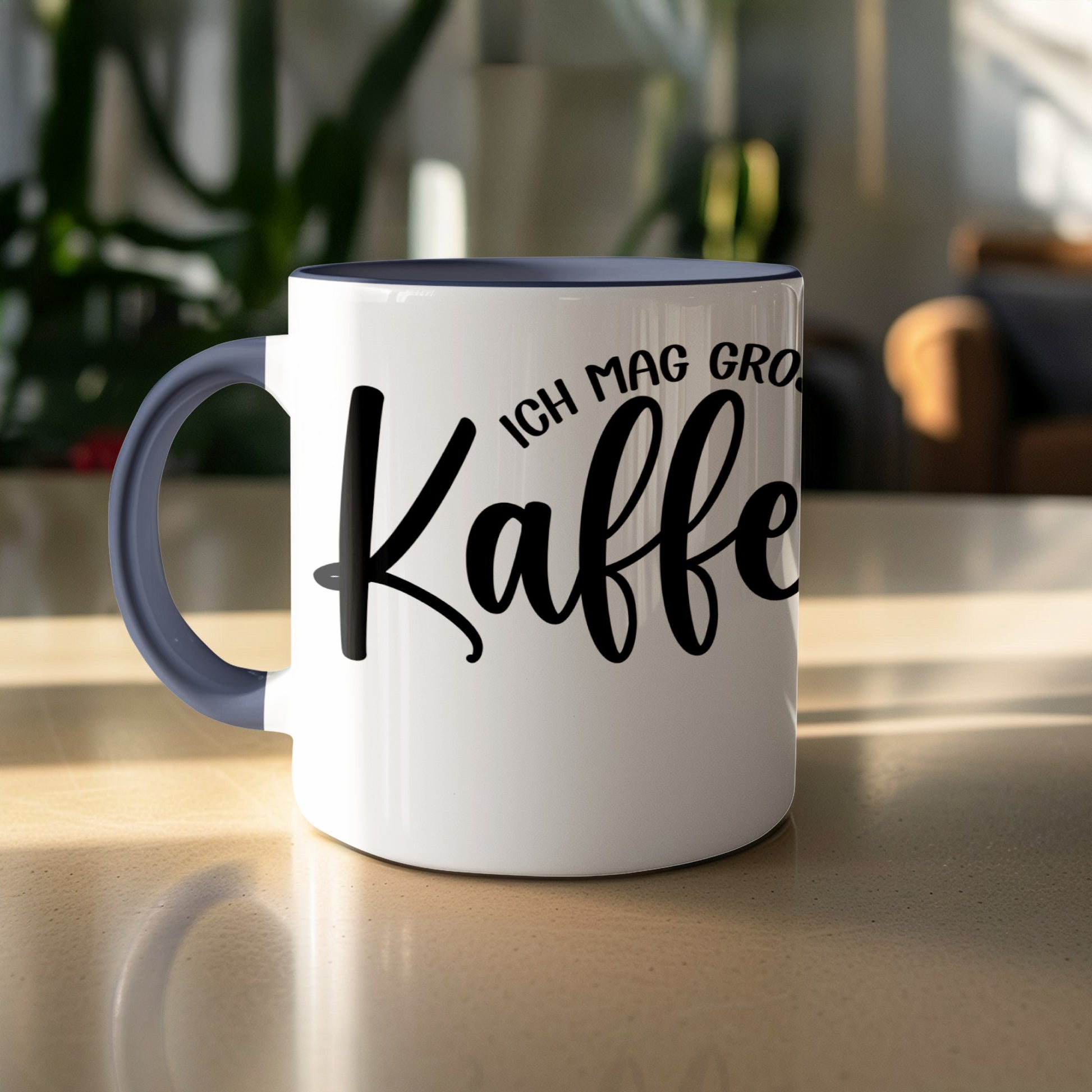 Ich mag großen Kaffee Mug with Bold Black Text