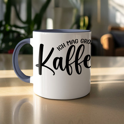 Ich mag großen Kaffee Mug with Bold Black Text