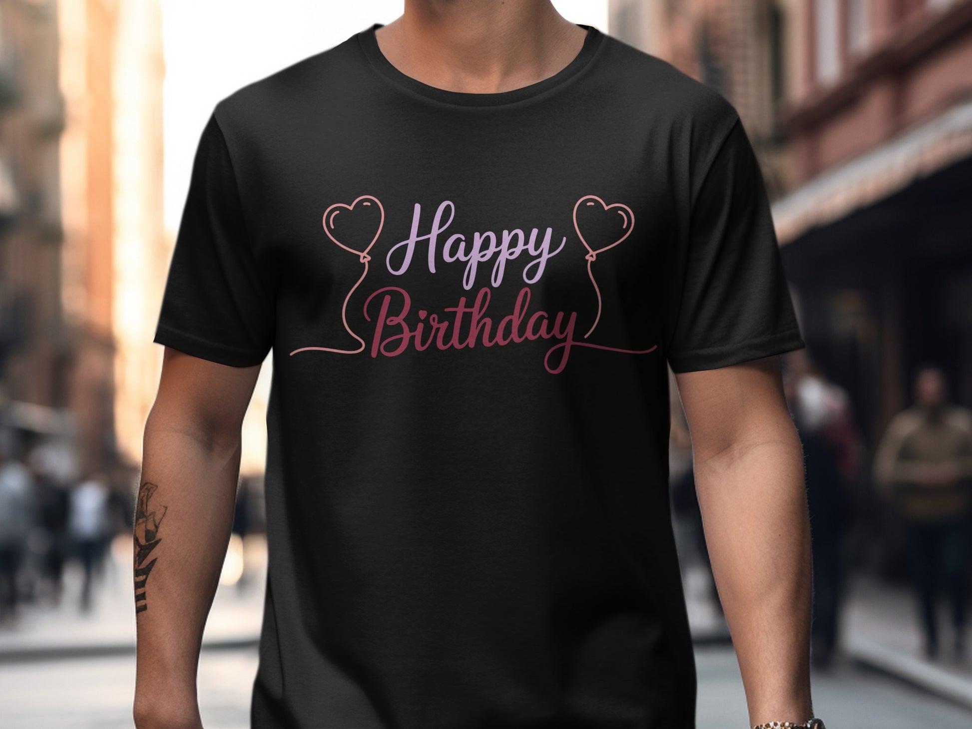 Happy Birthday Heart Balloons Graphic Shirt