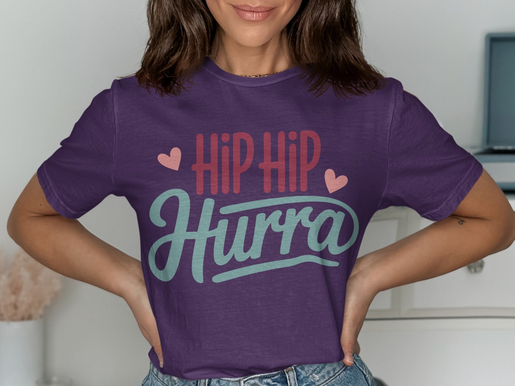 Hip Hip Hurra Graphic Tee Fun Celebration Product