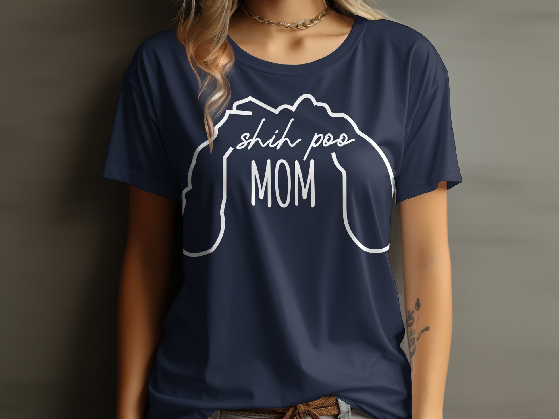 Shih Poo Mom Graphic Tee Comfortable Fashionable Shirt