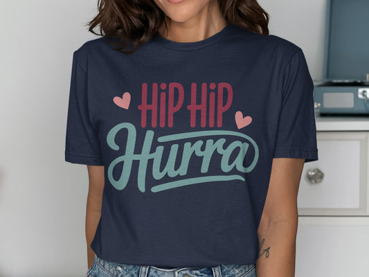 Hip Hip Hurra T-shirt with Heart Accents