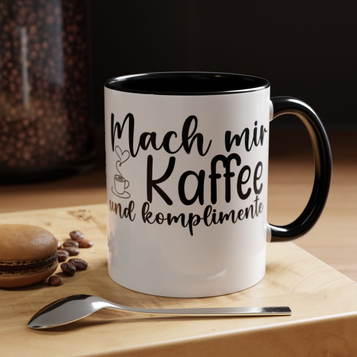 Mach mir Kaffee und Komplimente mug