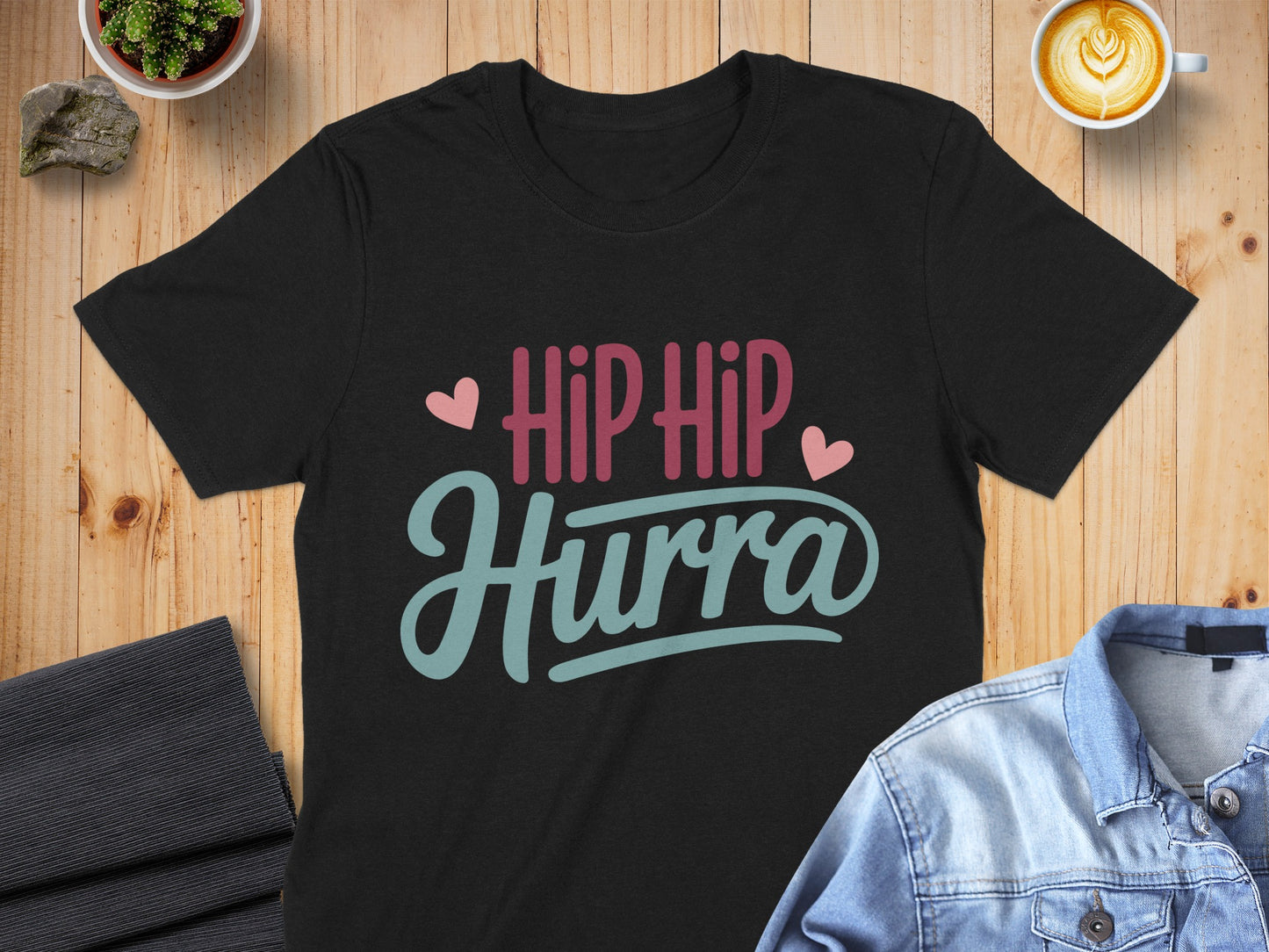 Hip Hip Hurra Graphic Tee Fun Typography Product